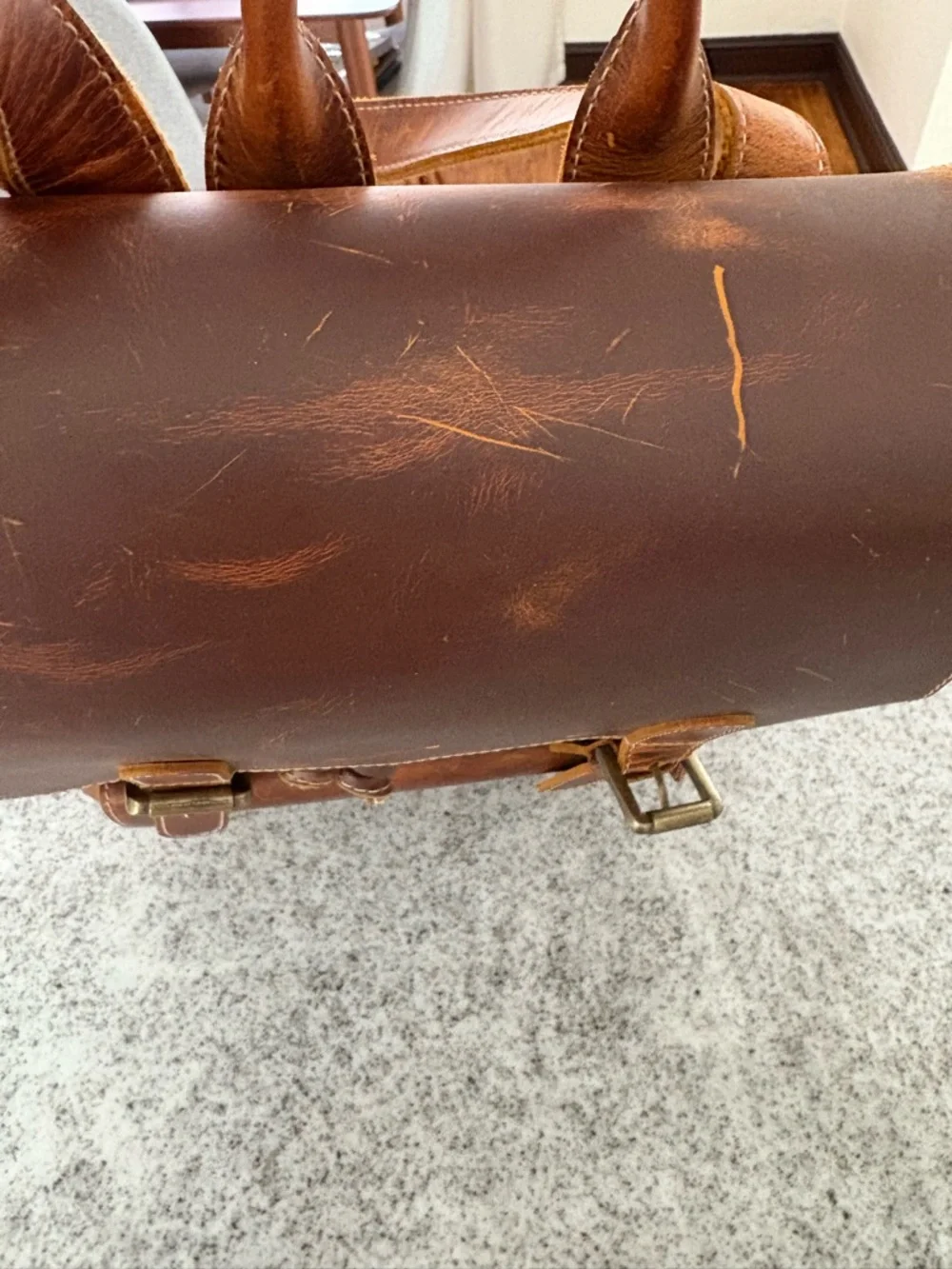 Mega Gear Valley backpack cowhide leather laptop bag handcrafted distressed